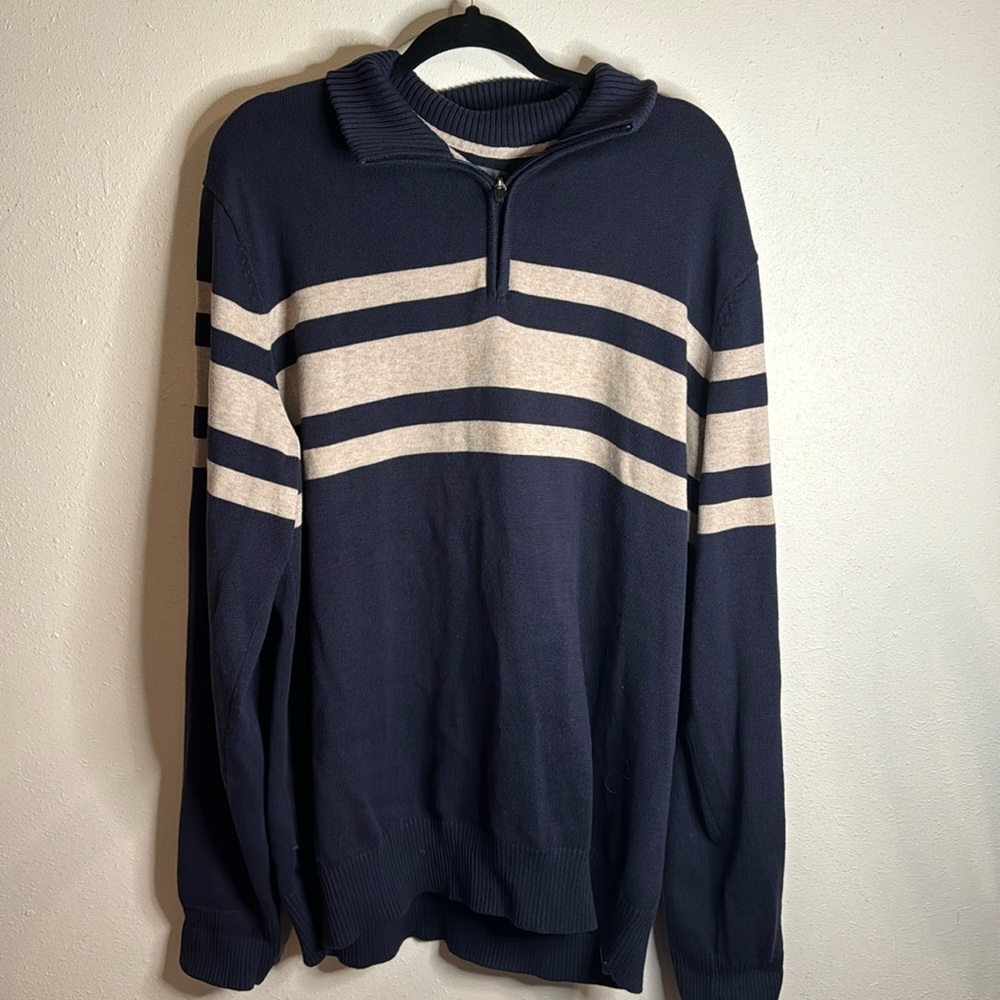 Eddie Bauer Quarter Zip Cotton Sweater Sz XXL